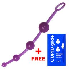 Rozariu anal Purple Jelly Weads + lubrifiant cadou pret mic
