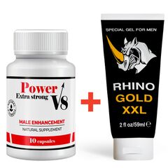 Capsule pentru Ereție Power V8 Extra Strong + Rhino Gold XXL Gel pentru barbati pret mic