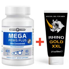 Rhino Gold XXL Gel pentru barbati + Pastile pentru mărirea penisului Mega Penis Plus pret mic
