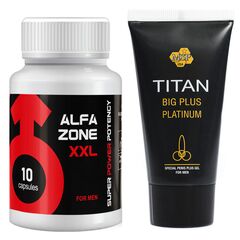 Alfazone XXL 10 capsule pentru erecție + Titan Gel pentru barbati 50ml pret mic