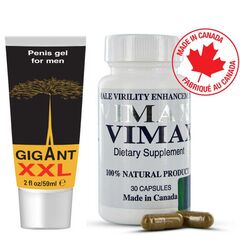 Gigant Gel pentru barbati 59ml + Vimax 30 capsule pentru mărirea penisului și o erecție mai bună pret mic