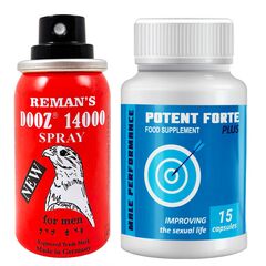 Capsule pentru potenta Potent Forte Plus + Spray Dooz 14000 pentru intarzierea ejacularii pret mic