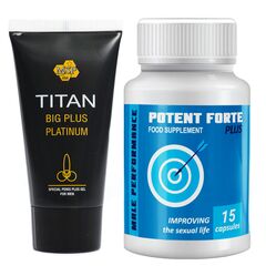 Capsule pentru potenta Potent Forte Plus + Titan Gel pentru barbati pret mic