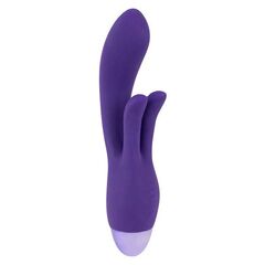 Iepure reîncărcabil Sweet Smile cu stimulator dublu de clitoris pret mic