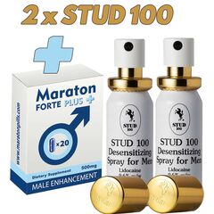 2 x Spray anti ejaculare precoce pentru bărbaţi Stud 100 + Maraton Forte Plus 20 capsule pret mic