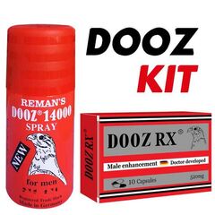 DOOZ KIT - spray de retenție DOOZ 14000 + capsule de erecție DOOZ Rx 10 pret mic