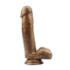 Dildo realist cu testicule Heywood Jablome - Aur 17,8cm pret mic
