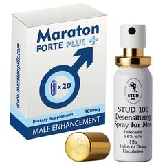 Maraton Forte Plus 20 capsule + Stud 100 Spray anti ejaculare precoce pentru bărbaţi pret mic