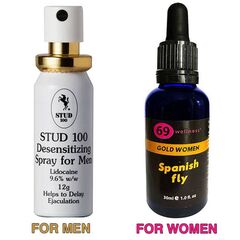 Spray anti ejaculare precoce pentru bărbaţi Stud 100 + Afrodisiac Spanish Fly Gold Women 30ml pret mic