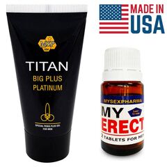 American Macho Pack Titan Gel Marirea Penisului + Pastilele de erectie MyErect pret mic