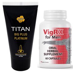 VigRx 60 capsule pentru marirea penisului + Titan Gel pentru barbati pret mic