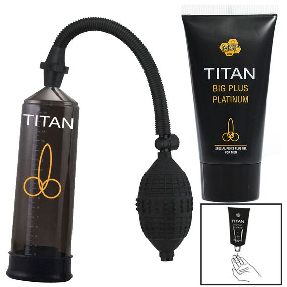 Kit Titan pentru marirea penisului Titan gel + Titan Penis pump pret mic