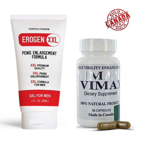 Erogen XXL Gel pentru barbati 60ml + Vimax supliment pentru barbati 30 capsule pret mic
