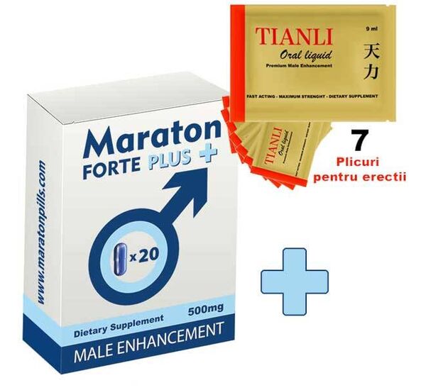 Maraton Forte Plus 20 capsule + Tianli Oral Liquid 7 Plicuri pentru erectii puternice pret mic