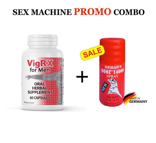Pachet PROMO Sex Machine VigRX Pills + DOOZ 14000 Spray pret mic