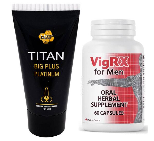 VigRx 60 capsule pentru marirea penisului + Titan Gel pentru barbati pret mic
